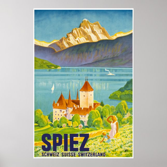 Póster Spiez,Suiça,Pposter Viagem (Frente)