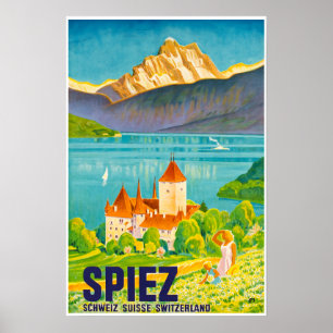 Póster Spiez, suiça, viagem Pposter