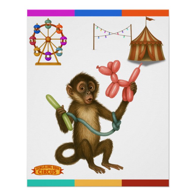 Póster Spike's balloon monkey magic (Frente)