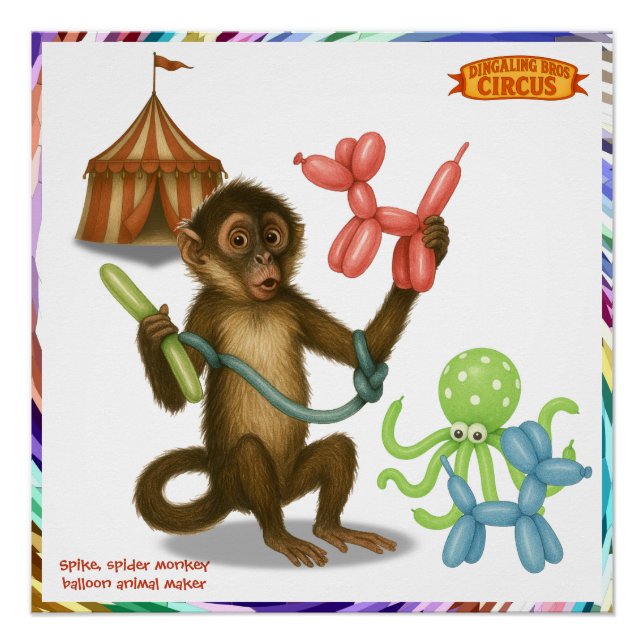 Póster Spike's balloon monkey magic (Frente)