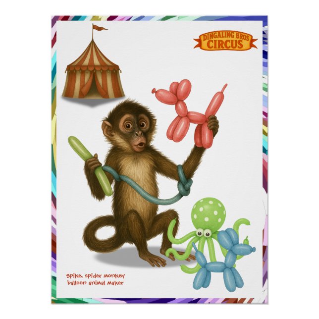 Póster Spike's balloon monkey magic (Frente)