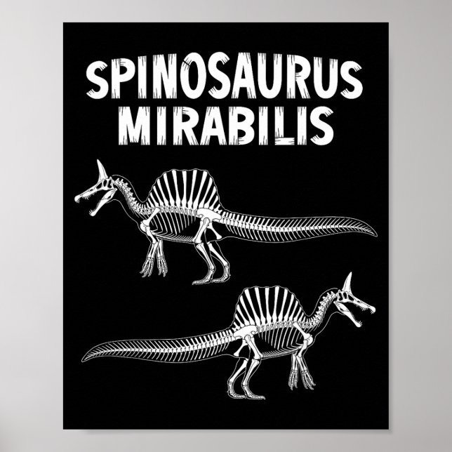 Poster Spinosaurus mirabilis novo fóssil de dinossauro  (Frente)