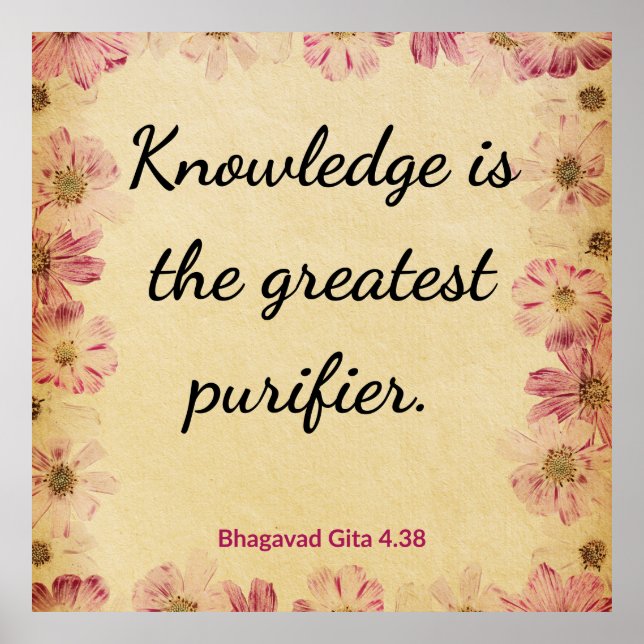 Poster Spiritual Beige Pink Gita Knowledge Purifier Print (Frente)