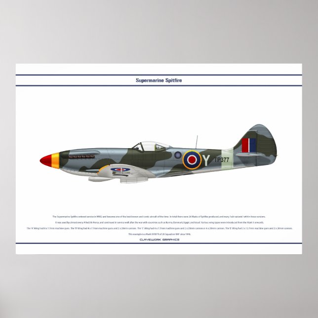 Póster Spitfire GB 28 Sqn 1 (Frente)