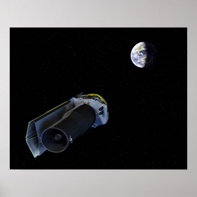 Poster Spitzer aponta sua antena de alto ganho (Frente)