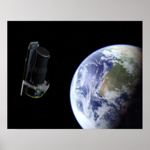 Póster Spitzer que parte a terra logo após o lançamento