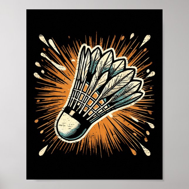 Poster Splash Art Badminton Shuttle (Frente)