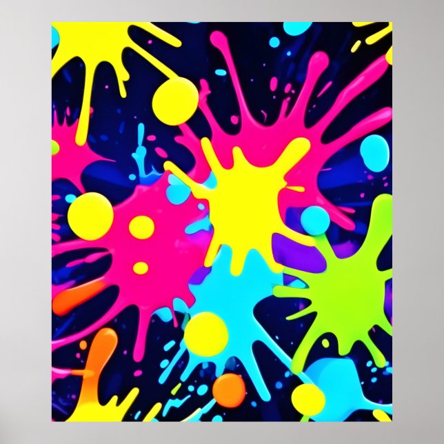 Poster Splash de Cores Vibrante (Frente)