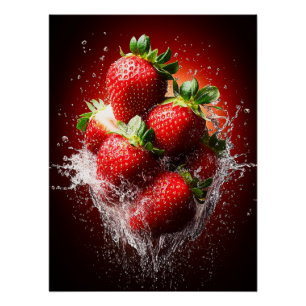Póster Splash de Morango