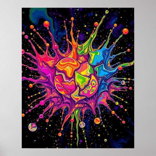 Poster Splash Psicodélico (Frente)