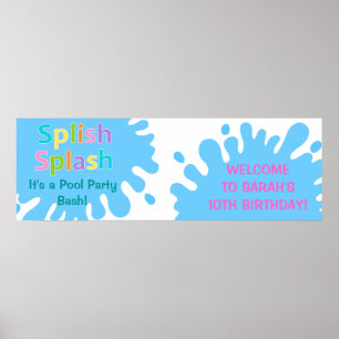 Póster Splash Splash Piscina Party Girl Banner