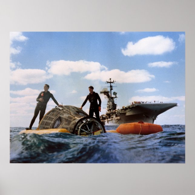 Poster Splashdown e recuperação do Gemini 6A (Frente)