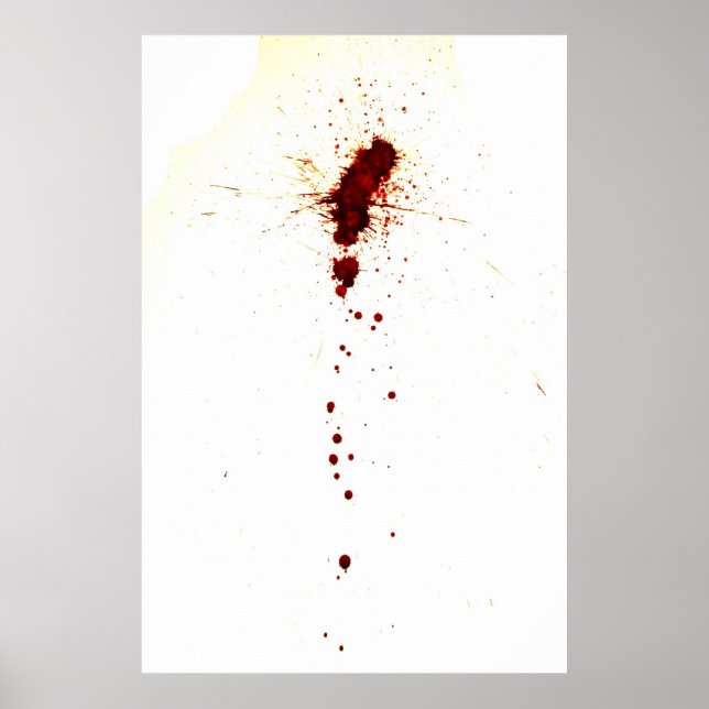 Póster Splatter Sanguíneo na Parede (Frente)