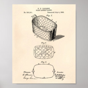 Póster Splint Laundry Basket 1893 Patent Art Old Peper