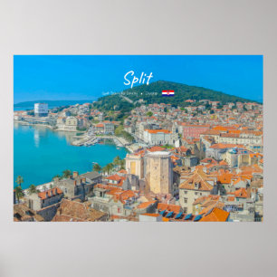 Poster Split, Croácia - Cidade Costeira