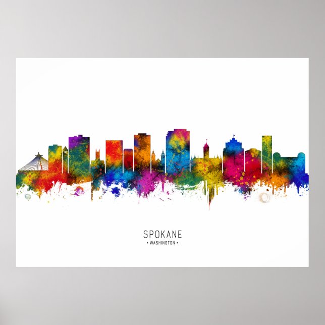 Poster Spokane Washington Skyline (Frente)