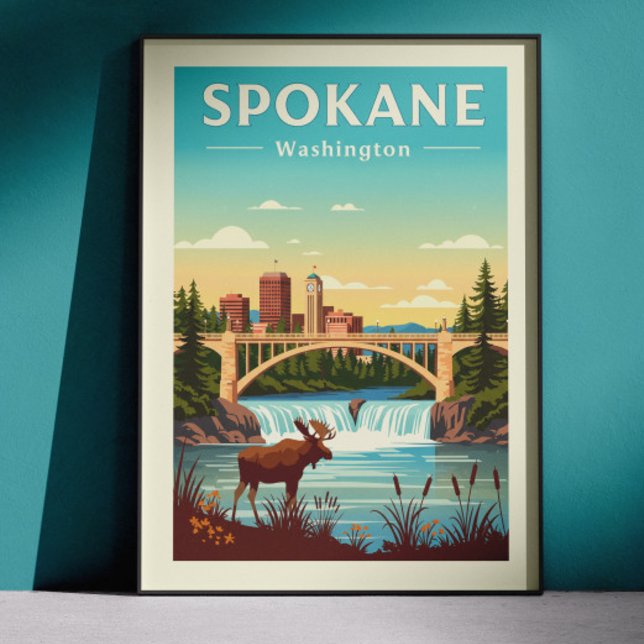 Poster Spokane Washington Vintage (Criador carregado)