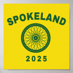 Poster Spokeland Oakland ciclando o ciclista californiano