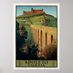 Poster Spoleto Itália Vintage Viagem italiano