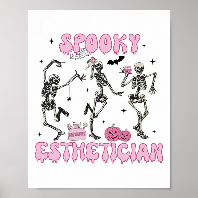 Poster Spookan Esthetician Halloween Skeleton Therapi (Frente)