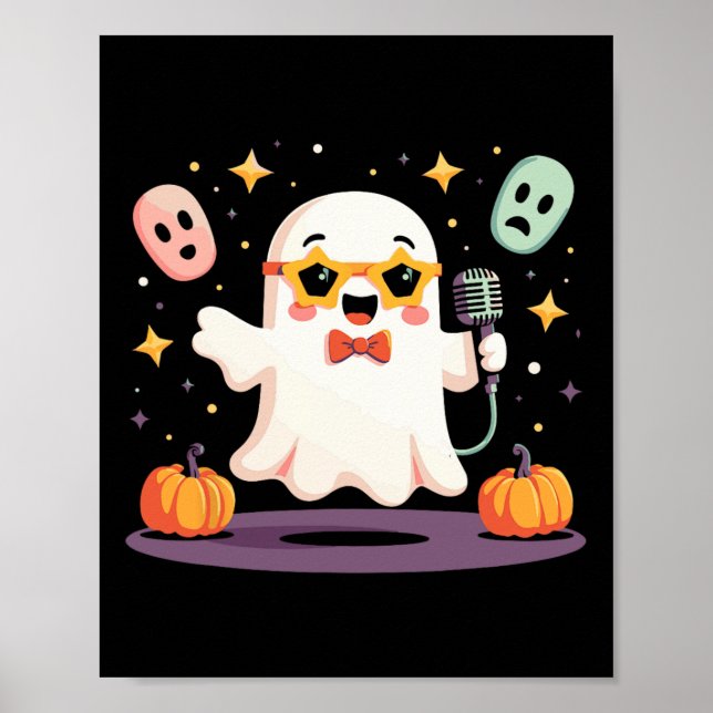 Poster Spookeen Ghost Singer Star Com Microfone (Frente)