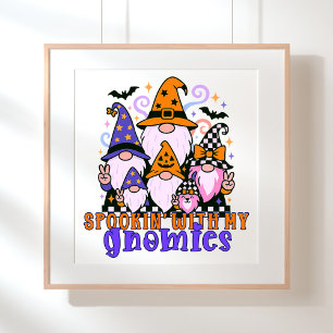 Poster "Spookin" Com Meus Gnomos: Amigos do Dia das Bruxa