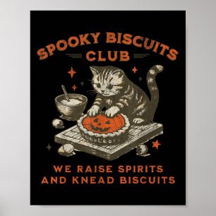 Poster Spooky Biscuits Club Cat, Dia de as Bruxas engraça