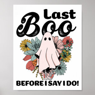 Poster Spooky Bride Floral Ghost Wedding Bachelorette Hal