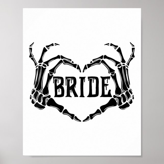 Poster Spooky Bride Skeleton Mãos Noivado Hal Casado (Frente)