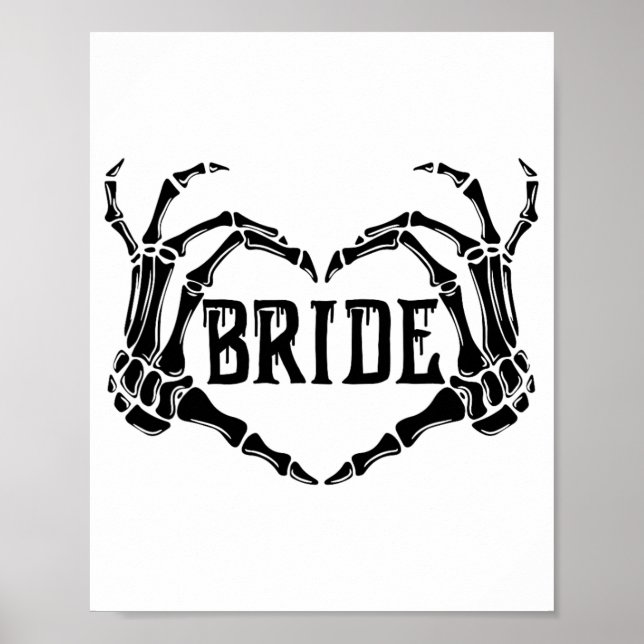 Poster Spooky Bride Skeleton Mãos Noivado Hal Casado (Frente)