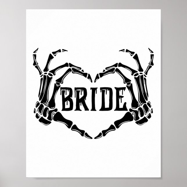 Poster Spooky Bride Skeleton Mãos Noivado Hal Casado (Frente)