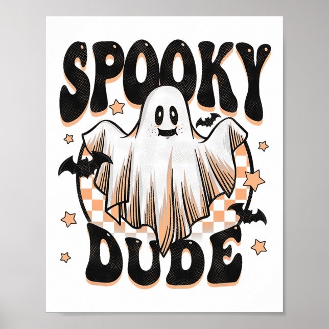 Poster Spooky Dude Groovy Ghost Halloween Kids Bo (Frente)