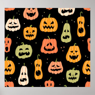 Poster Spooky Elegance: Arte de Abóbora do Halloween