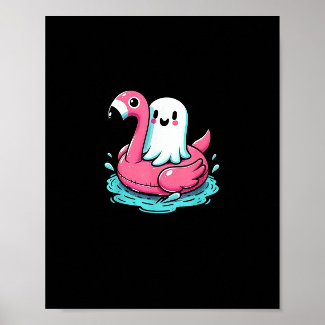 Poster Spooky Flamingo Funny Spooky Verão (Frente)