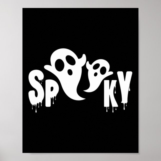 Poster Spooky Ghost - Design de Halloween (Frente)