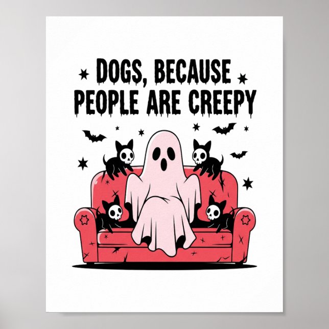 Poster Spooky Halloween Dog Spooky Ghost Png 2 (Frente)
