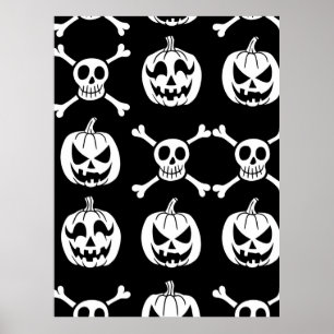 Poster Spooky Halloween Pattern