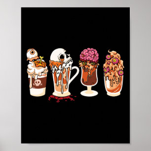 Poster "Spooky Season Fall Coffee Horror Movie and Coffee