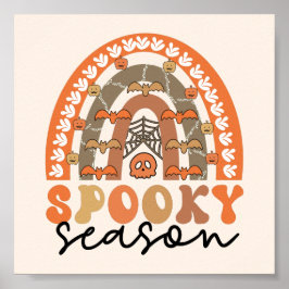 Poster Spooky Season Halloween Rainbow Fall
