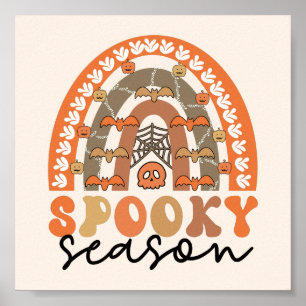 Poster Spooky Season Halloween Rainbow Fall