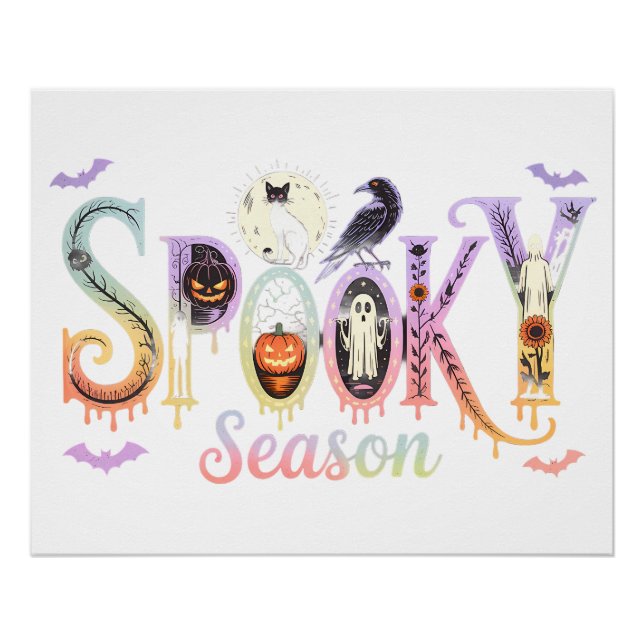 Póster Spooky Season Iridescente Halloween (Frente)