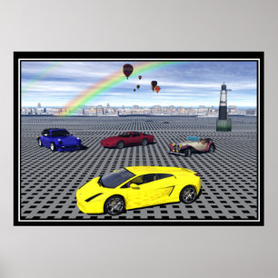 Poster Sports Cars balloons Abstract