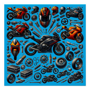 Póster Sports Motorcycles: Speed and Performance