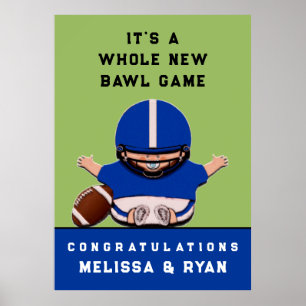 Poster Sports Themed Football Baby Shower