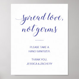 Poster Spread Love Not Germs Blue Hand Sanitizer Casament
