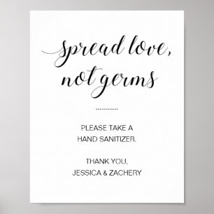 Poster Spread Love Not Germs Hand Sanitizer Casamento