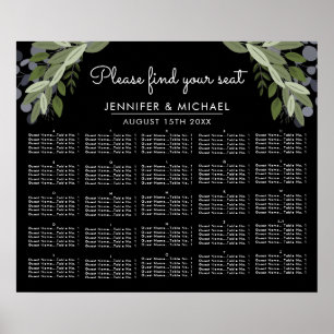 Póster Sprigs da Meia-Noite - Gráfico de Assentos Alfabét