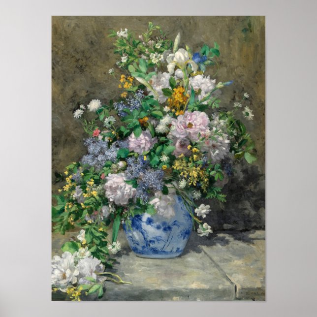 Poster Spring Bouquet, 1866 by Pierre-Auguste Renoir (Frente)