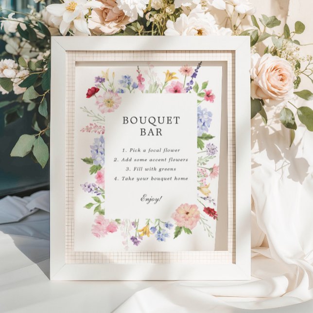 Poster Spring Floral Frame Bouquet Bar (Criador carregado)