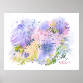 Poster Spring Meadow — Abstract Floral Watercolor
